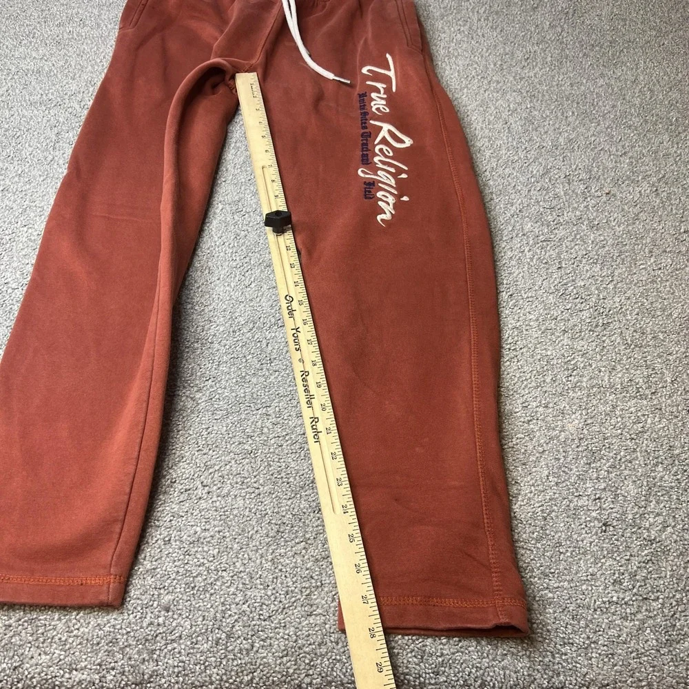 True Religion Rust Orange Sweatpants with White Logo